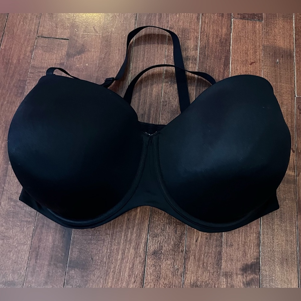 Black 44H Lane Bryant Cacique Strapless/Convertible Balcony Bra